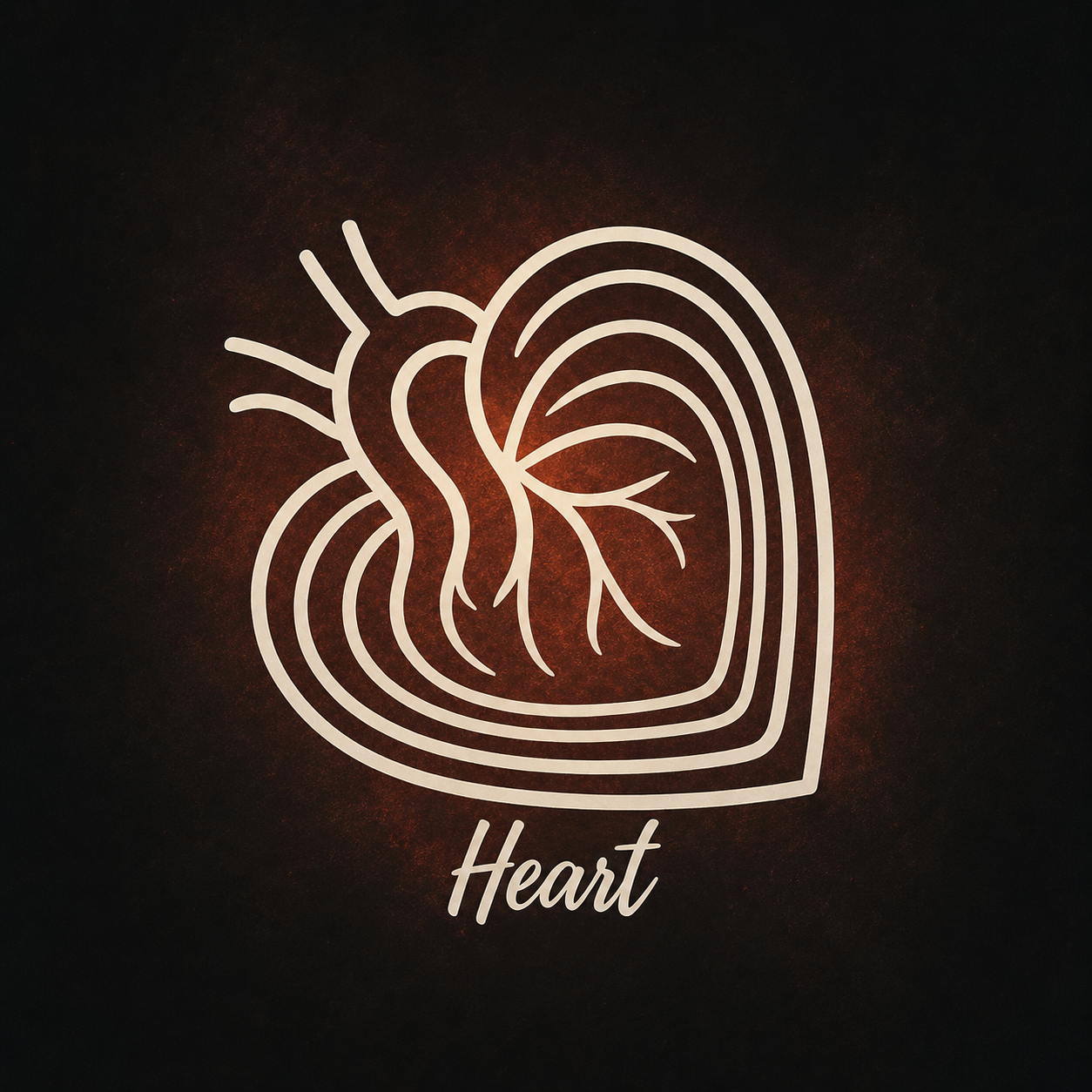 Símbolo de Heart Music: un corazón formado por ondas, acompañado de la palabra Heart